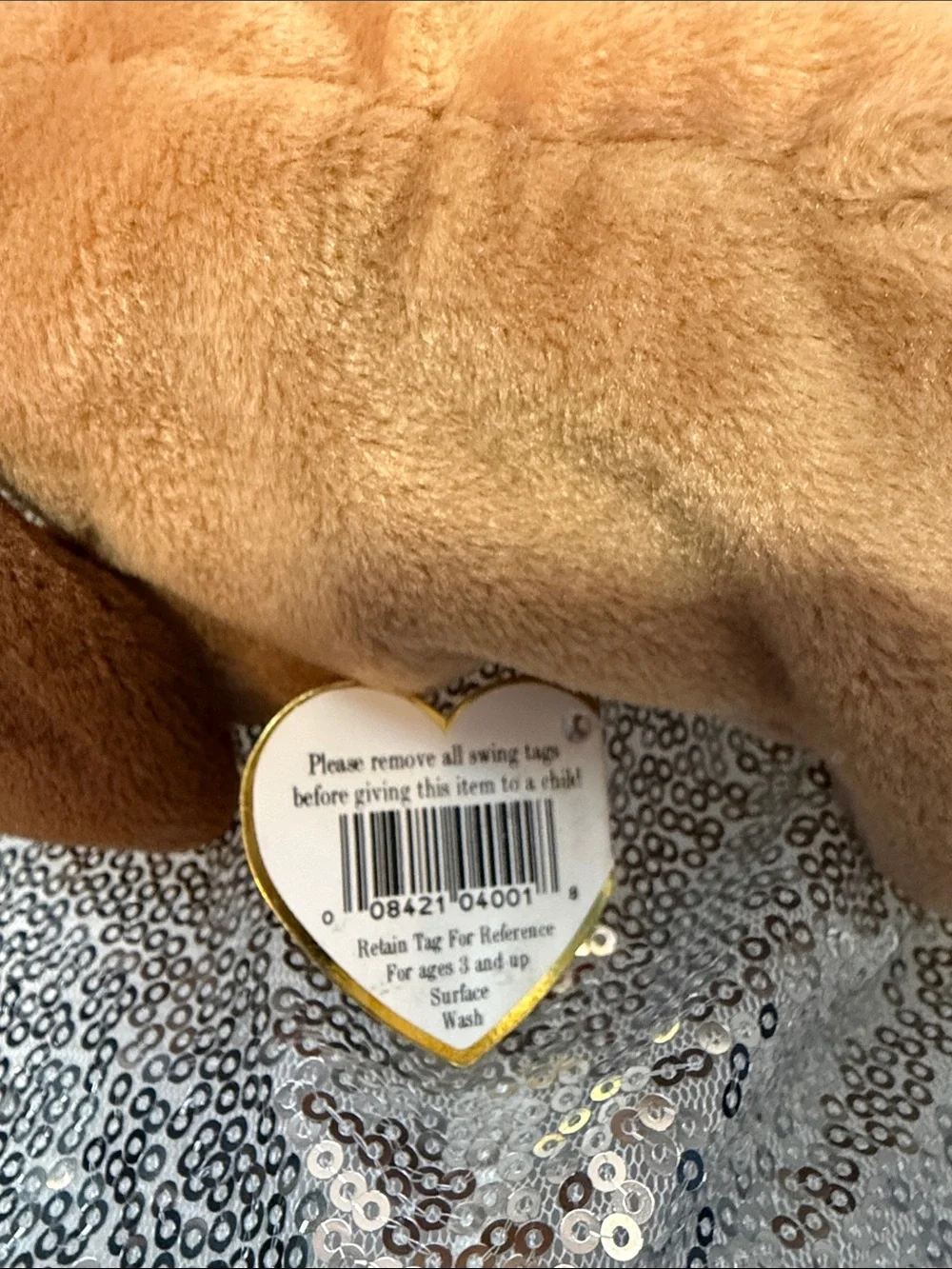 Ty Bones the Dog Beanie Baby Toy - Tag Detached